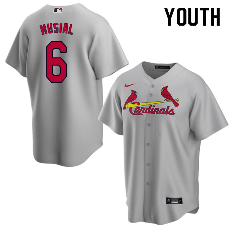 Nike Youth #6 Stan Musial St.Louis Cardinals Baseball Jerseys Sale-Gray